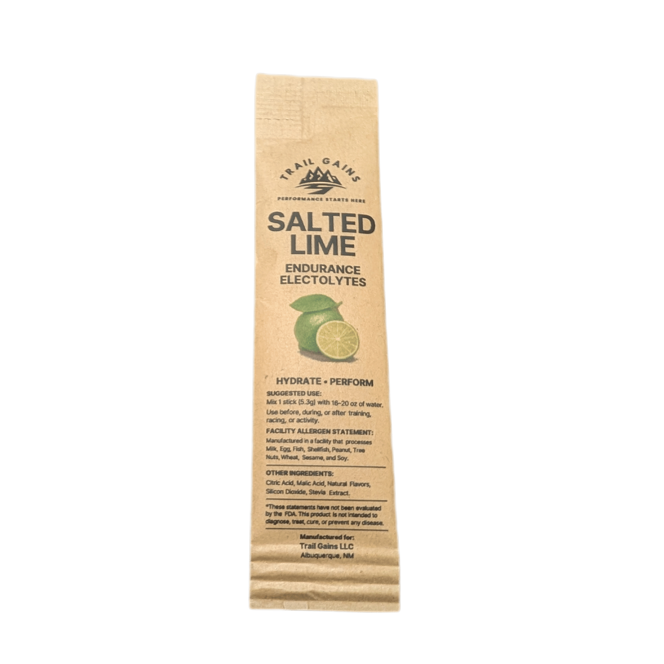 20 Packs "On the go" Salted Lime Endurance Electrolytes Stick Packs — Hydration That Travels With You