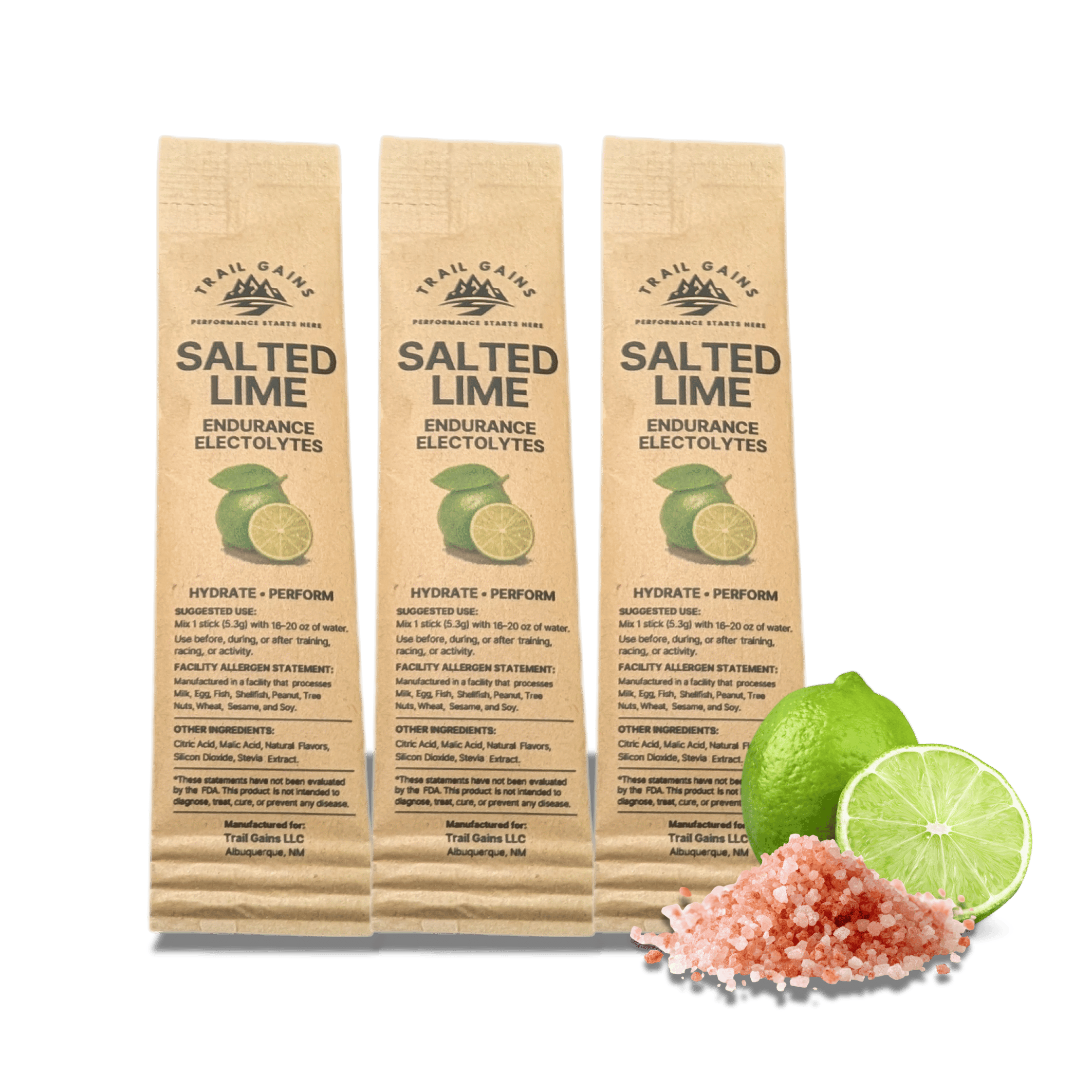 10 Packs "On the go" Salted Lime Endurance Electrolytes Stick Packs — Hydration That Travels With You