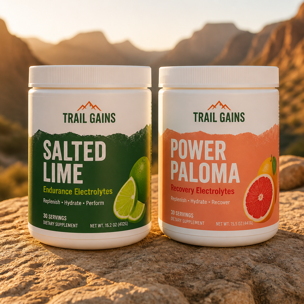 The Complete Anti-Cramp Hydration & Recovery Pack — Salted Lime and Power Paloma electrolyte tubs